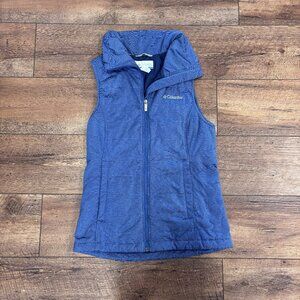 Columbia Outdoor Gorpcore Work Womens XS Blue Quilted Striped Puffer Vest EUC